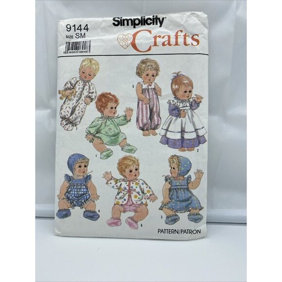Simplicity 9144 Doll Clothes Sewing Doll Clothes Pattern 13"-14" Small Cut 1989 - Picture 1 of 2